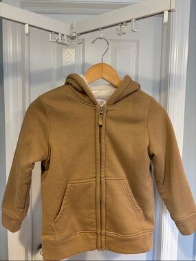 wonder nation Tan Hooded Zip-Up Jacket with Sherpa Lining